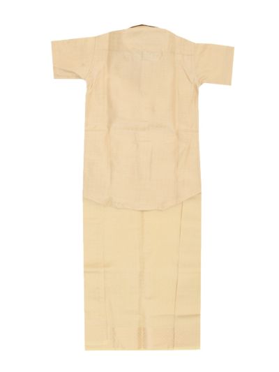 Gracecharm Boys Art Silk Half Sleeve Self Woven Shirt Dhoti Set