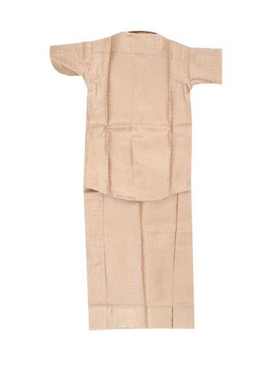 Gracecharm Boys Art Silk Half Sleeve Floral Butta Jacquard Shirt Dhoti Set