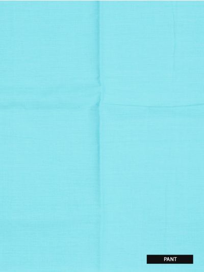 Graceful Cotton Sky Blue Circular Floral Motifs Dress Material