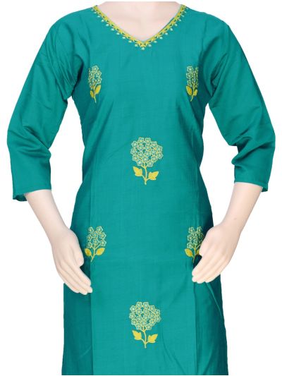 Graceful Muse Readymade Turquoise Blue Floral Buta Embroidered Salwar Kameez