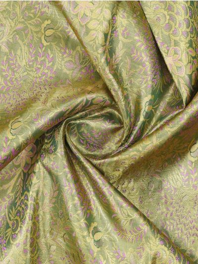 Vivaha Kanchipuram Tissue Silk Floral Vine Jaal with Diamond Zari Pallu Saree