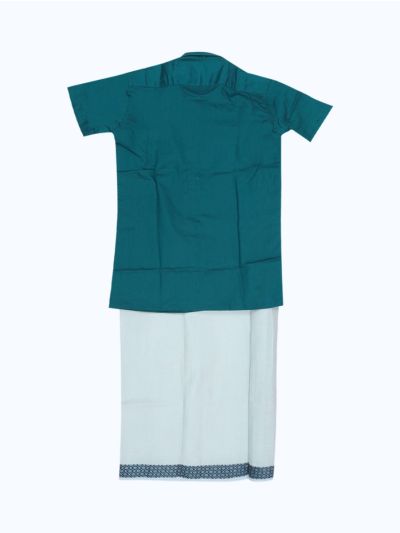 KKV Boys Cotton Half Sleeve Readymade Shirt and Dhoti Set