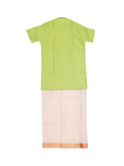KKV Boys Cotton Half Sleeve Readymade Shirt and Dhoti Set