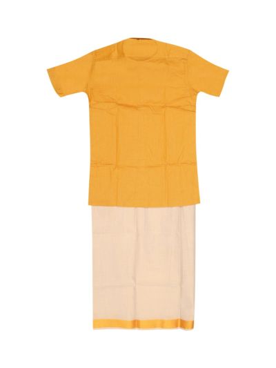 KKV Boys Cotton Half Sleeve Readymade Shirt and Dhoti Set