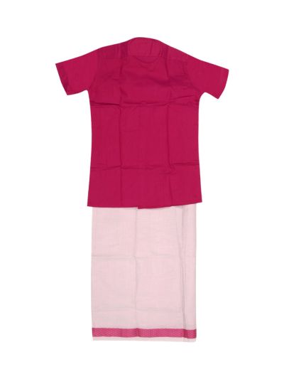 KKV Boys Cotton Half Sleeve Readymade Shirt and Dhoti Set