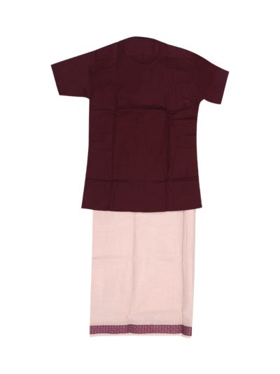 KKV Boys Cotton Half Sleeve Readymade Shirt and Dhoti Set