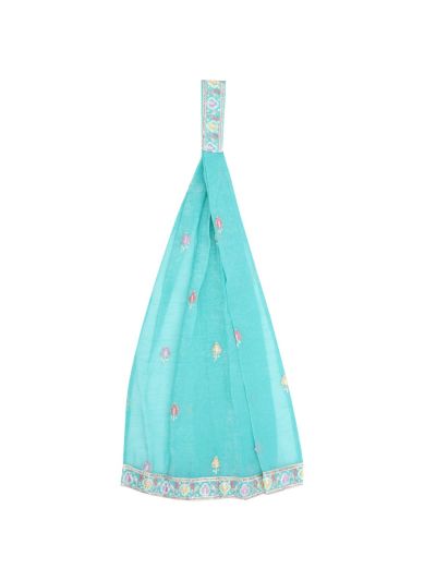 Gracecharm Organza Girls Embroidered Ethnic Kurti Palazzo Set with Dupatta