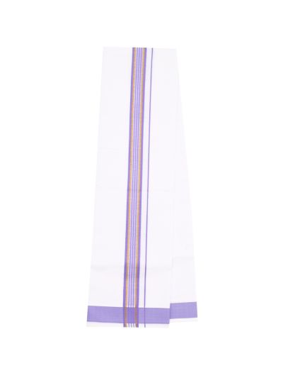Couple Combo Light Lavender Shirt and Dhoti Set with Geometric Butta Saree