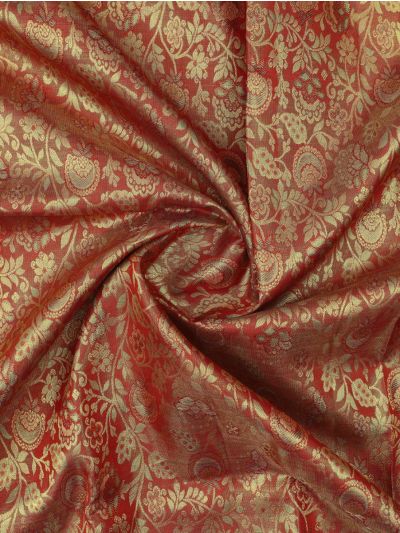 Vivaha Kanchipuram Pure Silk Floral Vine Jaal with Interlocking Zari Pallu Saree