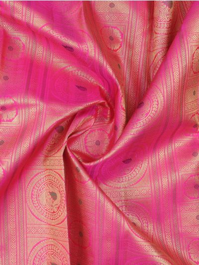 Vivaha Kanchipuram Pure Silk Annapakshi Medallion Jacquard with Paisley Zari Pallu Saree