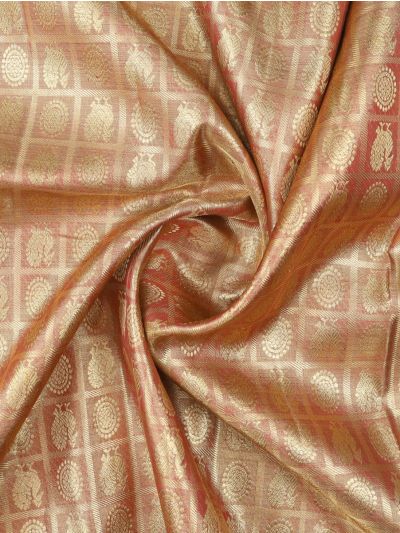 Vivaha Kanchipuram Tissue Silk Annapakshi Chakra Grid with Geometric Pallu Saree