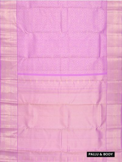 Vivaha Kanchipuram Pure Silk Floral Vine Jaal with Herringbone Brocade Pallu Saree