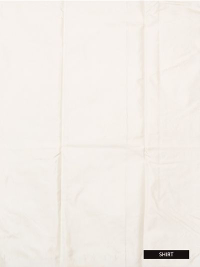 Men's Traditional Off White Pure Silk  Dhoti, Shirt and Angavastram  Set 