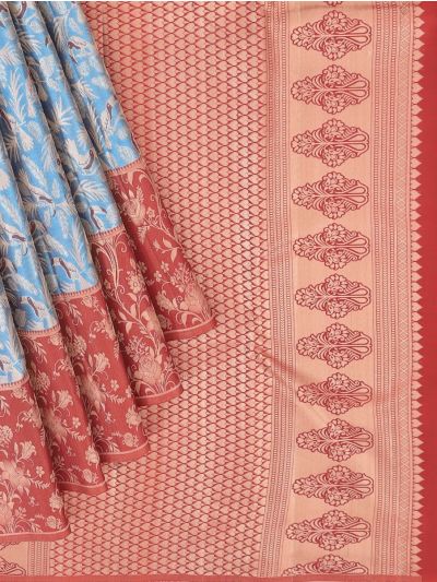Vivaha Kanchipuram Pure Silk dense floral vines and ornate traditional border Saree
