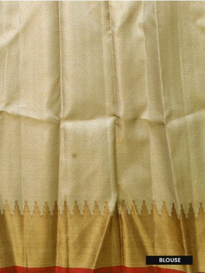 Vivaha Goddess Kanchipuram Pure Silk Bird Floral Jaal with Gold Pallu Saree