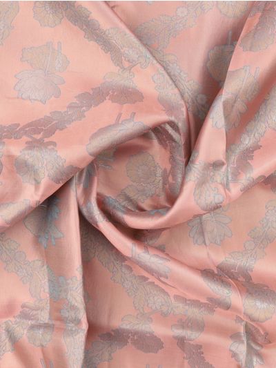 Kanmanie Pure Silk Floral Lattice with Lotus Pallu 6 Inch Jacquard Border Saree
