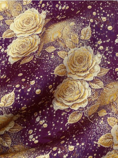 Vivaha Kanchipuram Tissue Silk Rose Jaal with Peacock Arch Pallu Saree