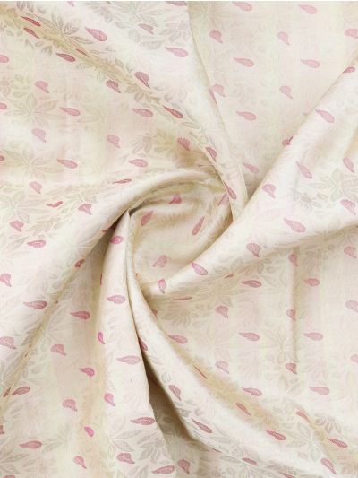 Kanmanie Wedding Silk Floral Leaf Jaal with 5 Inch Jacquard Border Saree