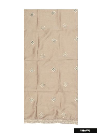 Graceful Essence Girls Sequin Butta Embroidered Flared Kurta Pant Dupatta Set