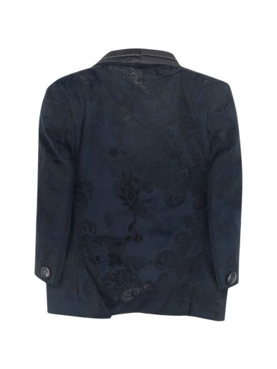 Royal Elegance Boys Floral Pattern Shawl Collar Blazer Waistcoat Shirt Trousers Suit Set