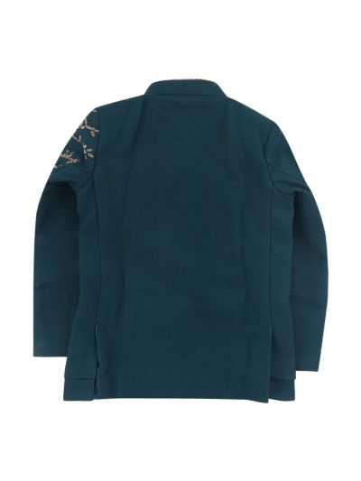 Royal Elegance Boys Gold Branch Embellished Mandarin Collar 3 Piece Suit Set