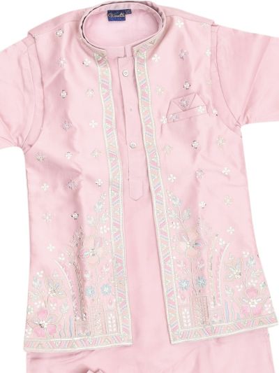 Gracecharm Boys Floral Embroidered Indo Western Sherwani Set