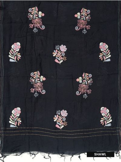 Graceful Essence Timeless Classic Black Cotton Dress Material