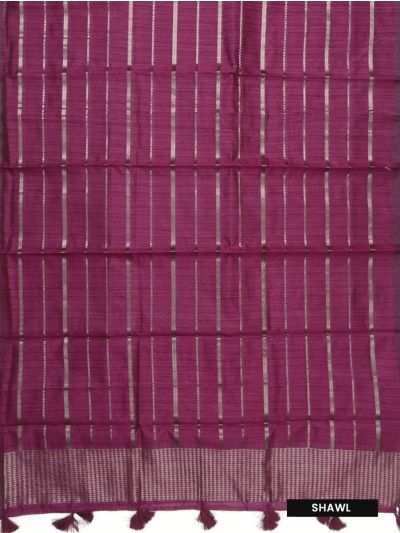 Graceful Essence Timeless Classic Amaranth Magenta Tusseer Dress Material
