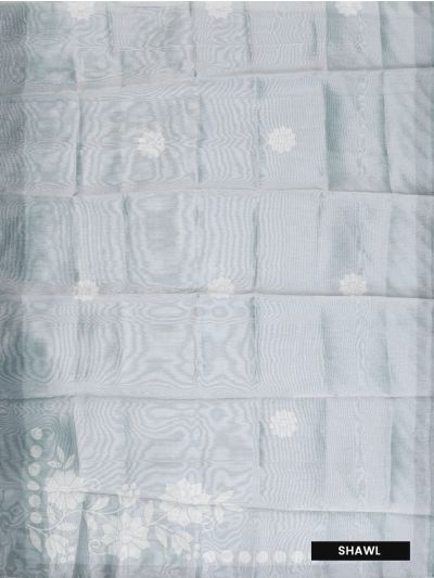 Graceful Essence Timeless Classic Powder Blue Semi Tussar Silk Dress Material