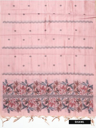 Graceful Essence Timeless Classic Dusty Rose Semi Tussar Silk Dress Material