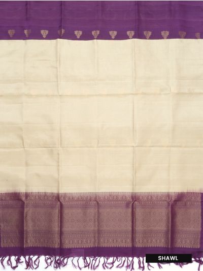 Graceful Essence Timeless Classic Premium Purple  Pure Silk Ethnic Dress Material
