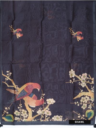 Graceful Essence Timeless Classic Black Silk Cotton Dress Material