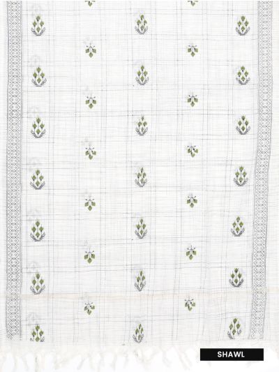 Graceful Cotton Printed Leaf Motifs Dress Material