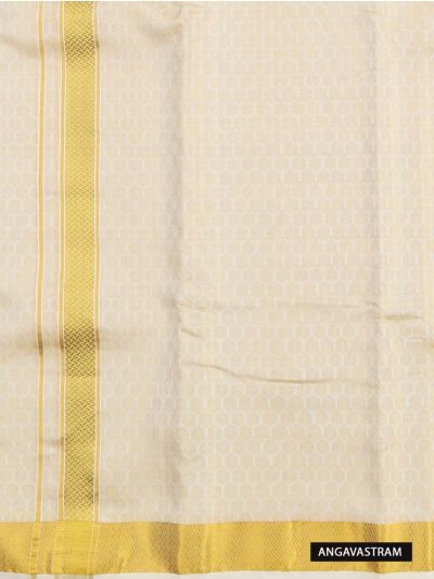 Men's Traditional Pure Silk Dhoti, Shirt and Angavastram Set
