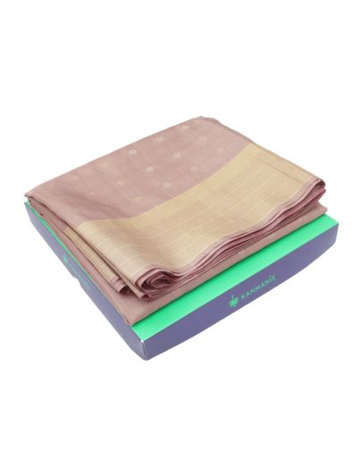 Kanmanie Elegant Striped and Butta Design with 5 Inch Tissue Border Soft Silk Saree