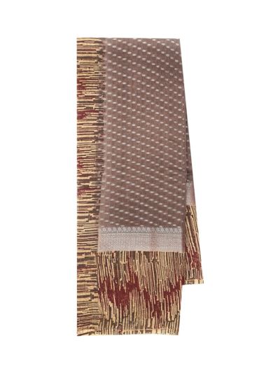 Gracecharm Chanderi Silk Micro Dash Butti with Geometric Pallu Saree