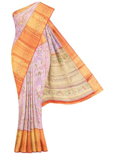 Vivaha Kanchipuram Pure Silk Floral Vine Jaal with Floral Lattice Pallu Saree