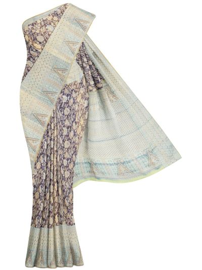 Vivaha Kanchipuram Tissue Silk Jacquard Floral Vine Jaal with Temple Motif Pallu Saree
