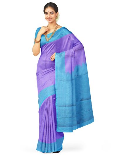 Kanmanie Soft Silk Floral Jaal with Geometric Floral Brocade 3 Inch Border Saree
