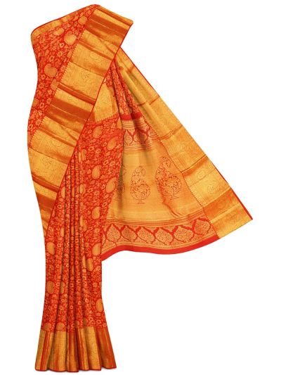 Vivaha Kanchipuram Pure Silk Paisley Floral Jaal with Floral Paisley Medallion Pallu Saree