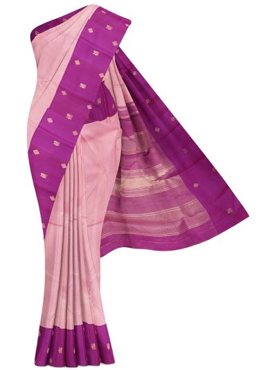 Vivaha Pure Silk Zari Micro Check with Contrast Border Saree
