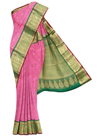 Vivaha Pure Silk Zari Butta with Diamond Lattice Pallu Saree