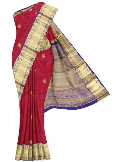 Vivaha Pure Silk Annapakshi Butta with Herringbone Brocade Pallu Saree
