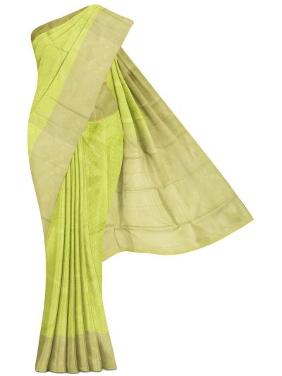 Vivaha Pure Silk Floral Jaal with Geometric Brocade Pallu Saree