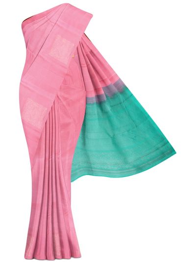 Gracecharm Pure Soft Silk Zari Micro Check with Paisley Floral Jaal Pallu Saree