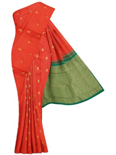Vivaha Arani Pure Silk Butta with Diagonal Brocade Pallu Saree