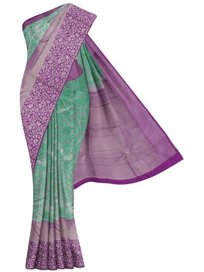 Vivaha Pure Silk Floral Jaal with Diamond Brocade Pallu Saree
