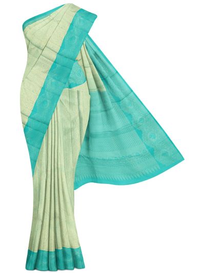 Gracecharm Uppada Silk Floral Vine Jaal with Contrast Border Saree 