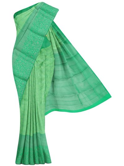 Vivaha Kanchipuram Pure Silk Floral Leaf Jaal with Diamond Brocade Pallu Saree