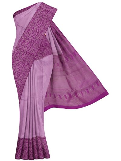 Vivaha Kanchipuram Pure Silk Micro Geometric Butta with Floral Vine Border Saree